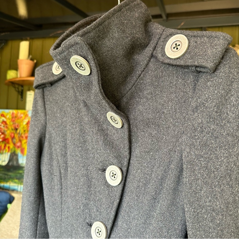 Charcoal Button-Up Pea Coat